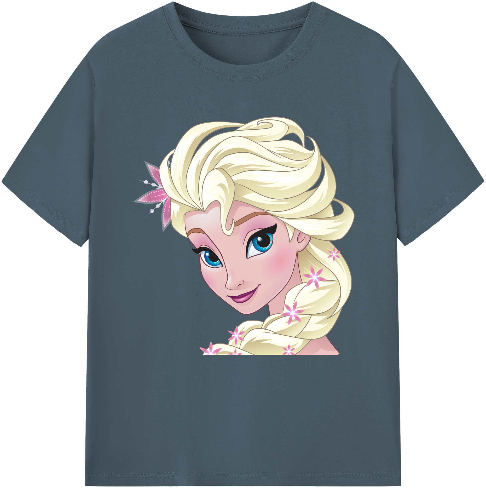 （画像用） アナと雪の女王 アンナ エルサ Frozen Anna Elsa 綿100％半袖Tシャツ（フロントプリント）